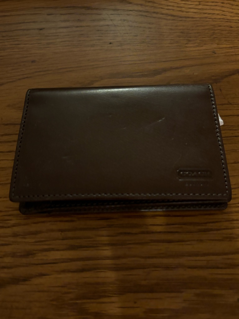 Coach Dark Brown Leather Key  Card Organizer Nwt